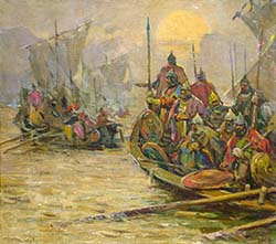 P.Redin painting In the lower reaches of Slavutych river (Dnieper)