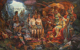 P.Redin painting Dedication of girls into warriors