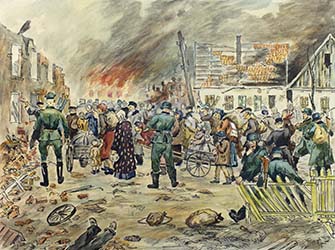 P. Redin Drawing The expulsion of young people and the population of Zaporozhye