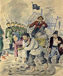 P. Redin caricature drawing Colonialists