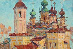 P.Redin picture Against the background of azure sky