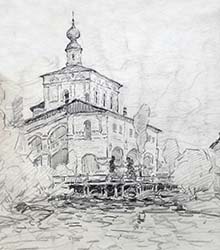 P.Redin Great Ustyug. Pencil drawing