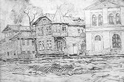 P.Redin Great Ustyug. Pencil drawing