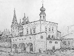 P.Redin Great Ustyug. Pencil drawing
