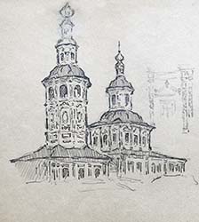P.Redin Great Ustyug. Pencil drawing