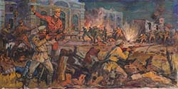 P.Redin picture The fight at the barricades near the South Station of Aleksandrovsk (Zaporozhye). December 14, 1905